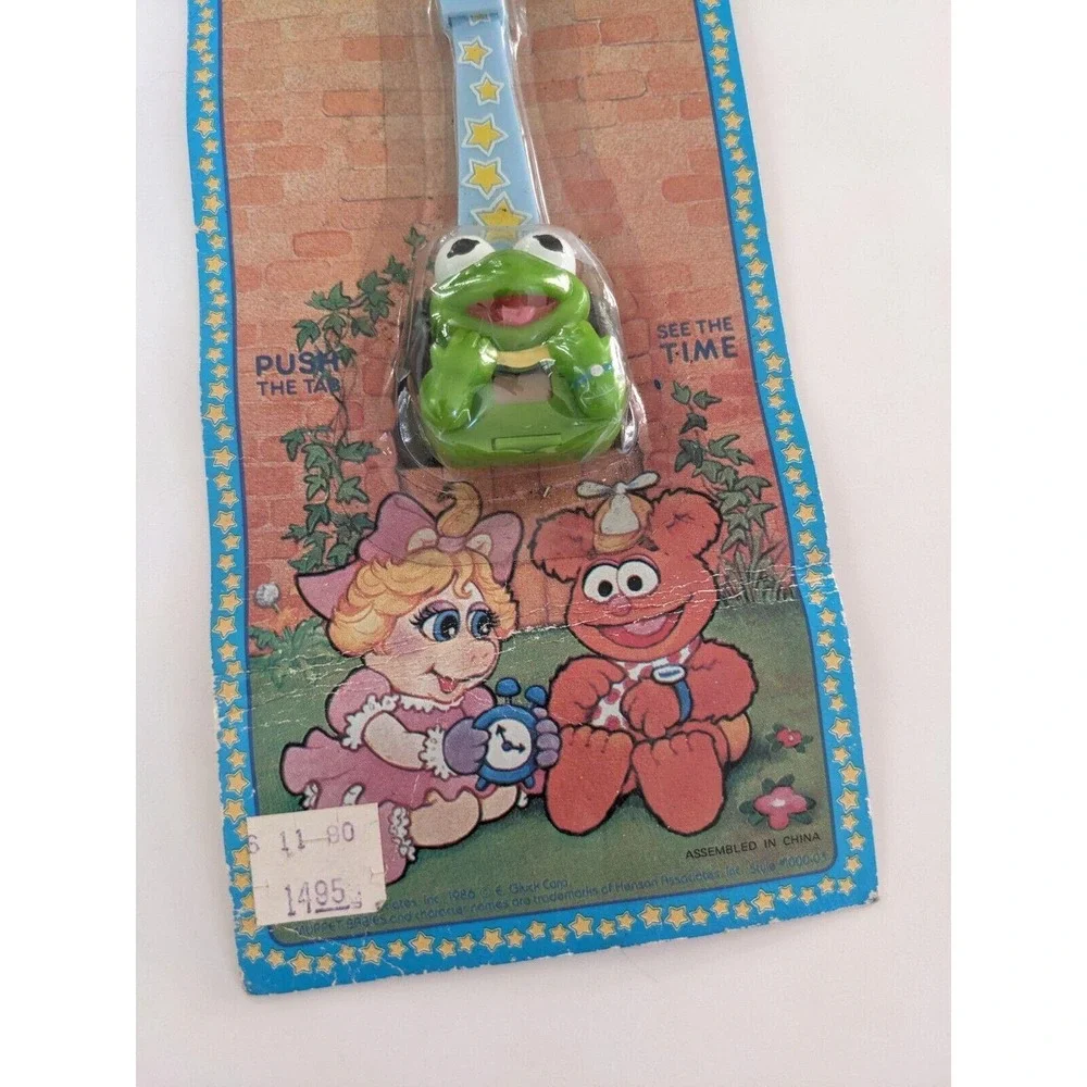 Vintage 1987 Baby Kermit The Frog Digital Watch Henson Productions Muppet Babies
